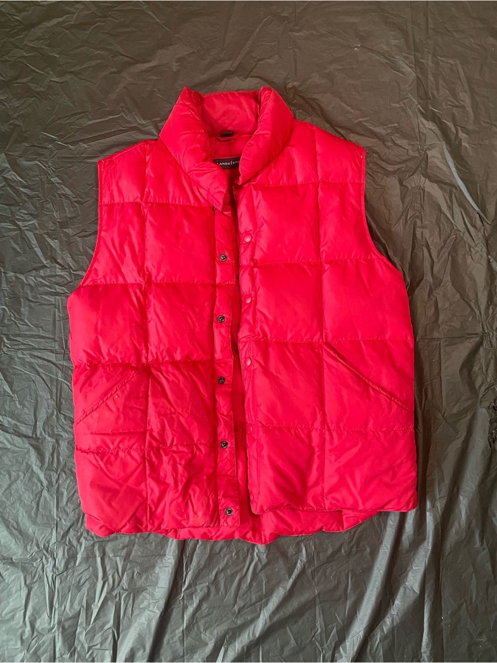 Lands' End Red Quilted Puffer Vest